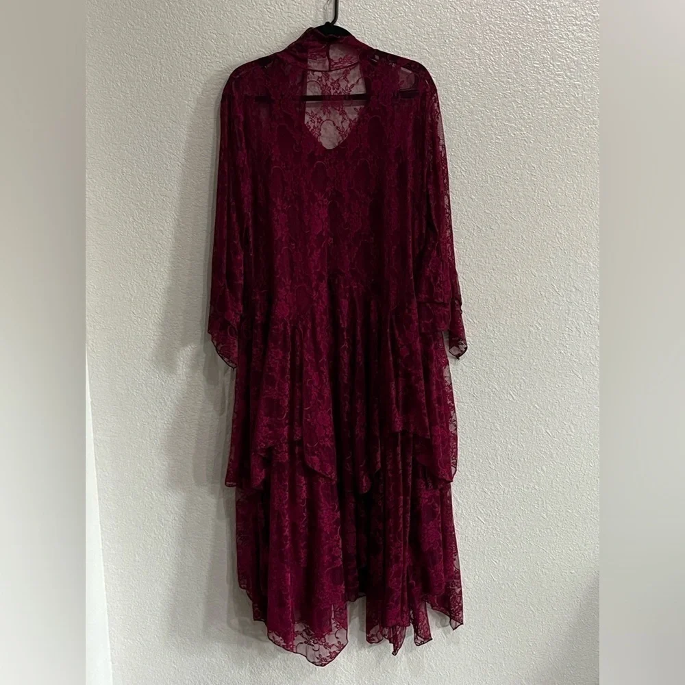 Formal Western Wear Burgundy Jacket and Dress Size Large
